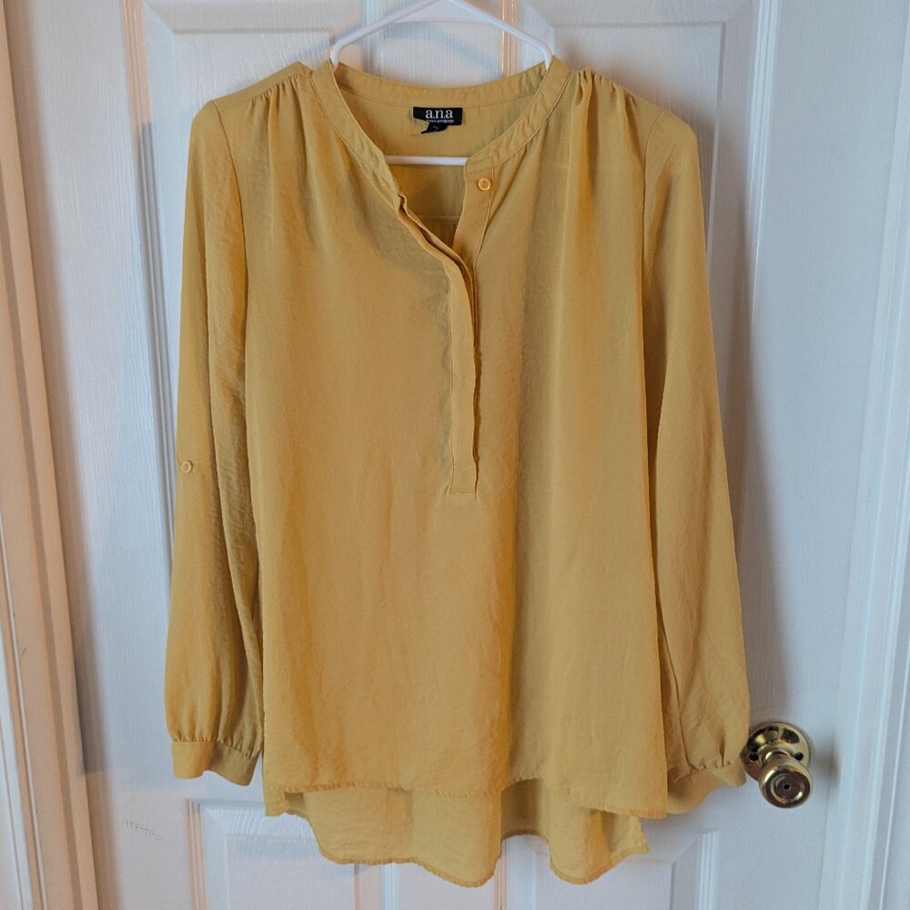 Ana soft flowy golden yellow top - M